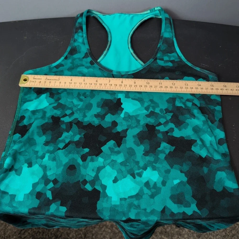 Lululemon 4-6 Cool Racerback Tank top Clouded Dreams Cosmic Teal Tight Fit Yoga
